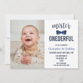 Invitation Mister Onederful Bow Cravate 1er anniversaire (Devant)