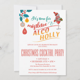 Invitation Mistletoe & Alco-Holly Cocktail de Noël Brunch