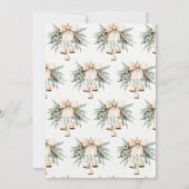 Invitation Mistletoe Bells Fête de Noël rustique (Dos)