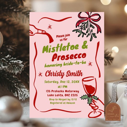 Invitation Mistletoe de Noël et Fête des mariées du ministère