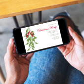 Invitation Mistletoe Greenery Christmas Party Custom