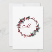 Invitation Mistletoe Holly Berry Wreath Holiday Luncheon (Dos)