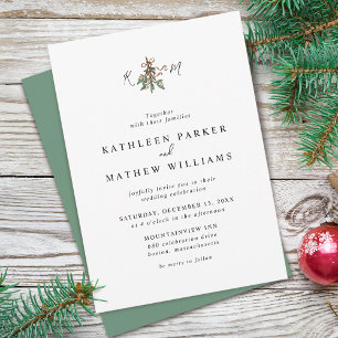 Invitation Mistletoe Initiales Mariage de vacances