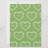 Invitation Mistletoe ligne coeur art mariage vert blanc (Dos)
