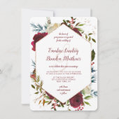 Invitation Mistletoe Manor Aquarelle Hexagon Hiver Mariage (Devant)