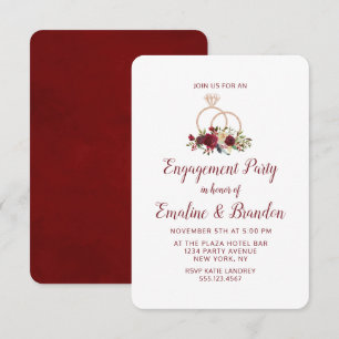 Invitation Mistletoe Manor Bagues de mariage Fête de fiançail