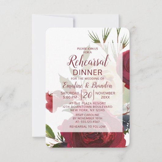 Invitation Mistletoe Manor Dîner de répétition de mariage d'h (Devant)