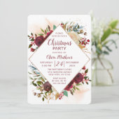 Invitation Mistletoe Manor Floral Fête de Noël (Debout devant)