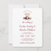 Invitation Mistletoe Manor Rose Gold Diamond Bouquet Mariage (Devant)