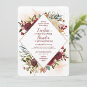 Invitation Mistletoe Manor Rose Gold Diamond Frame Mariage (Debout devant)