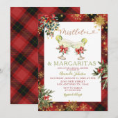 Invitation Mistletoe & Margaritas Fête des mariées rouge de N (Devant / Derrière)