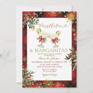 Invitation Mistletoe & Margaritas Fête des mariées rouge de N