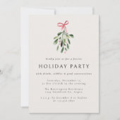 Invitation Mistletoe Modern Elegant Christmas Party Holiday (Devant)