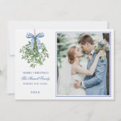 Invitation Mistletoe rose et bleu (Devant)