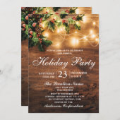 Invitation Mistletoe Rustic Corporate Noël Fête (Devant / Derrière)