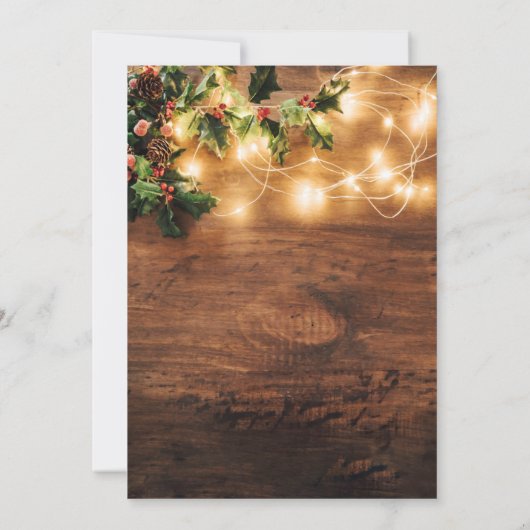 Invitation Mistletoe Rustic Vacances de Noël DÎNER (Dos)