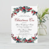 Invitation Mistletoe Wreath CORPORATE Noël (Debout devant)