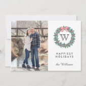 Invitation Mistletoe Wreath Premières fêtes de Noël (Devant)