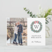 Invitation Mistletoe Wreath Premières fêtes de Noël (Debout devant)