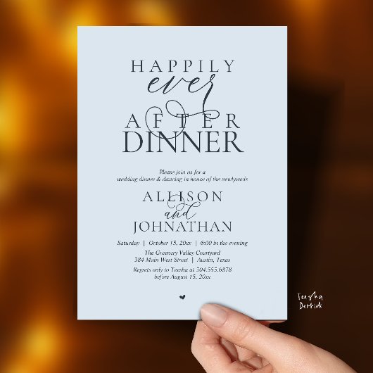 Invitation Misty Blue Happily Ever After Dinner Wedding