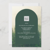 Invitation Misty Green Forest Pine Trees Mariage (Dos)