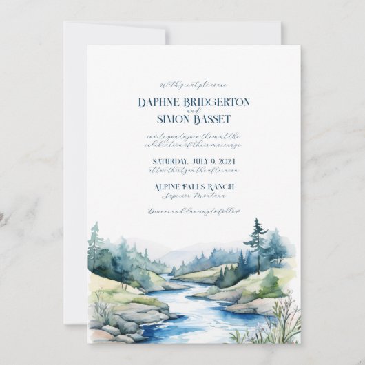 Invitation Misty Mountain Mariage (Devant)