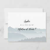 Invitation Misty Mountains Be My Matron of Honor Card (Devant)