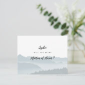 Invitation Misty Mountains Be My Matron of Honor Card (Debout devant)