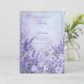 Invitation Misty Periwinkle Romantic Botanical Frame Wedding (Debout devant)