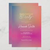 Invitation Misty Sunset Rose Gold Gradient (Devant / Derrière)