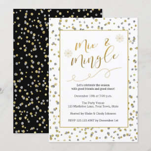 Invitation Mix & Mingle Holiday Faux Parties scintillant Part