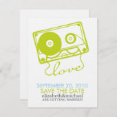 Invitation Mix tape d'annonces Love Save the Date (Devant / Derrière)