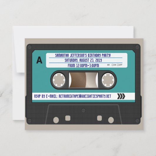 Invitation Mixtape de la casette rétro 80s Personnalisée (Devant)