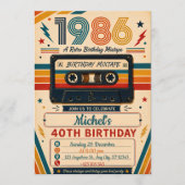 Invitation Mixtape Rétro 40e Anniversaire (Devant)