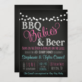 Invitation mixte de baby shower de bébés et de (Devant / Derrière)