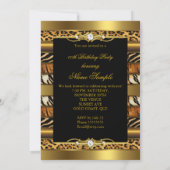 Invitation Mixte Poster de animal Anniversaire Party Gold Bla (Dos)