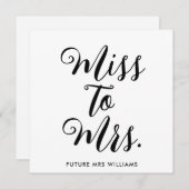 Invitation Mlle à Mme Banner Moderne Fête des mariées Prop (Devant / Derrière)