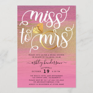 Invitation Mlle À Mme Chic Fête des mariées