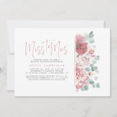 Invitation Mlle à Mme Dusty Fête des mariées florale rose (Devant)