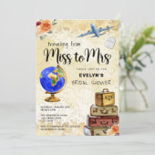 Invitation Mlle à Mme Fête des mariées (Debout devant)