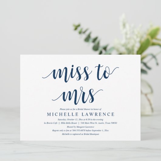 Invitation Mlle à Mme, Fête des mariées moderne Fête Invi (Debout devant)