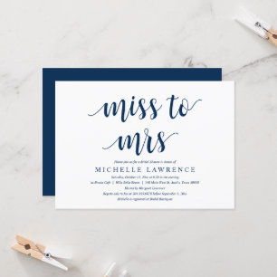 Invitation Mlle à Mme, Fête des mariées moderne Fête Invi