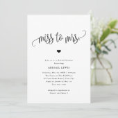 Invitation Mlle à Mme Fête des mariées noire/blanche (Debout devant)