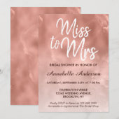 Invitation Mlle à Mme Metallic Glam Rose Fête des mariées or (Devant / Derrière)