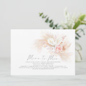 Invitation Mlle à Mme Pampas Fête des mariées florale rose he (Debout devant)