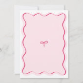Invitation Mlle à Mme Pink Bow Wavy Fête des mariées moderne (Dos)