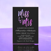 Invitation Mlle à Mme Purple Pink Bachelorette Party