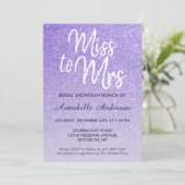 Invitation Mlle à Mme Purple Violet Parties scintillant Fête  (Debout devant)