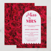 Invitation Mlle à Mme Red Roses Arch Fête des mariées (Devant / Derrière)