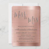 Invitation Mlle à Mme Rose Gold | Fête des mariées rose pâle (Devant)